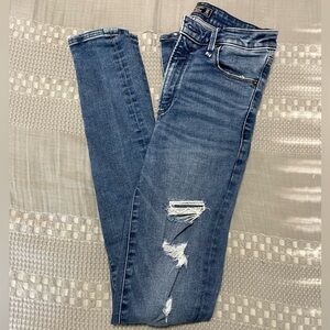 Abercrombie Super Skinny High Rise Cropped Jeans